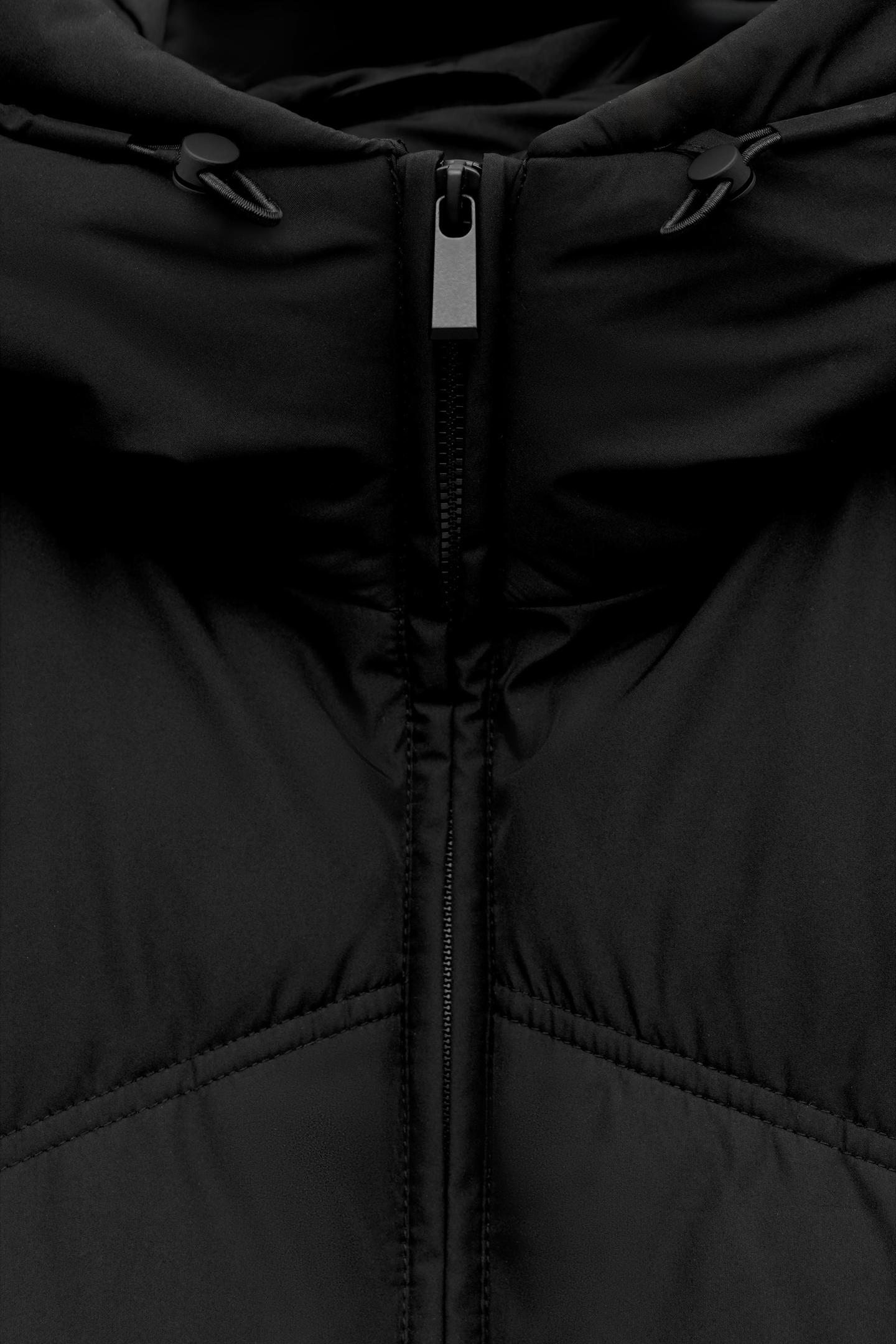 Женские худи Zara Padded Anorak Water-Repellent Windproof, цвет: Чёрный — фото 5