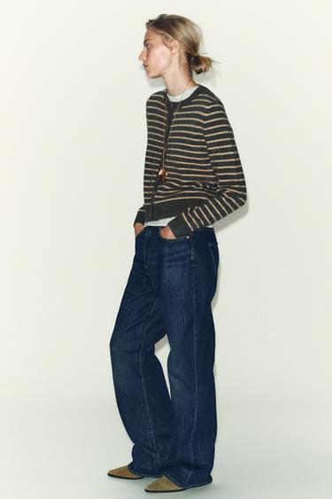 STRIPED CARDIGAN - Grey / Beige by Zara - Image 4