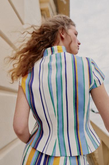 STRIPED TOP WITH FIREMAN CLASP - Multicoloured by Zara - Image 4
