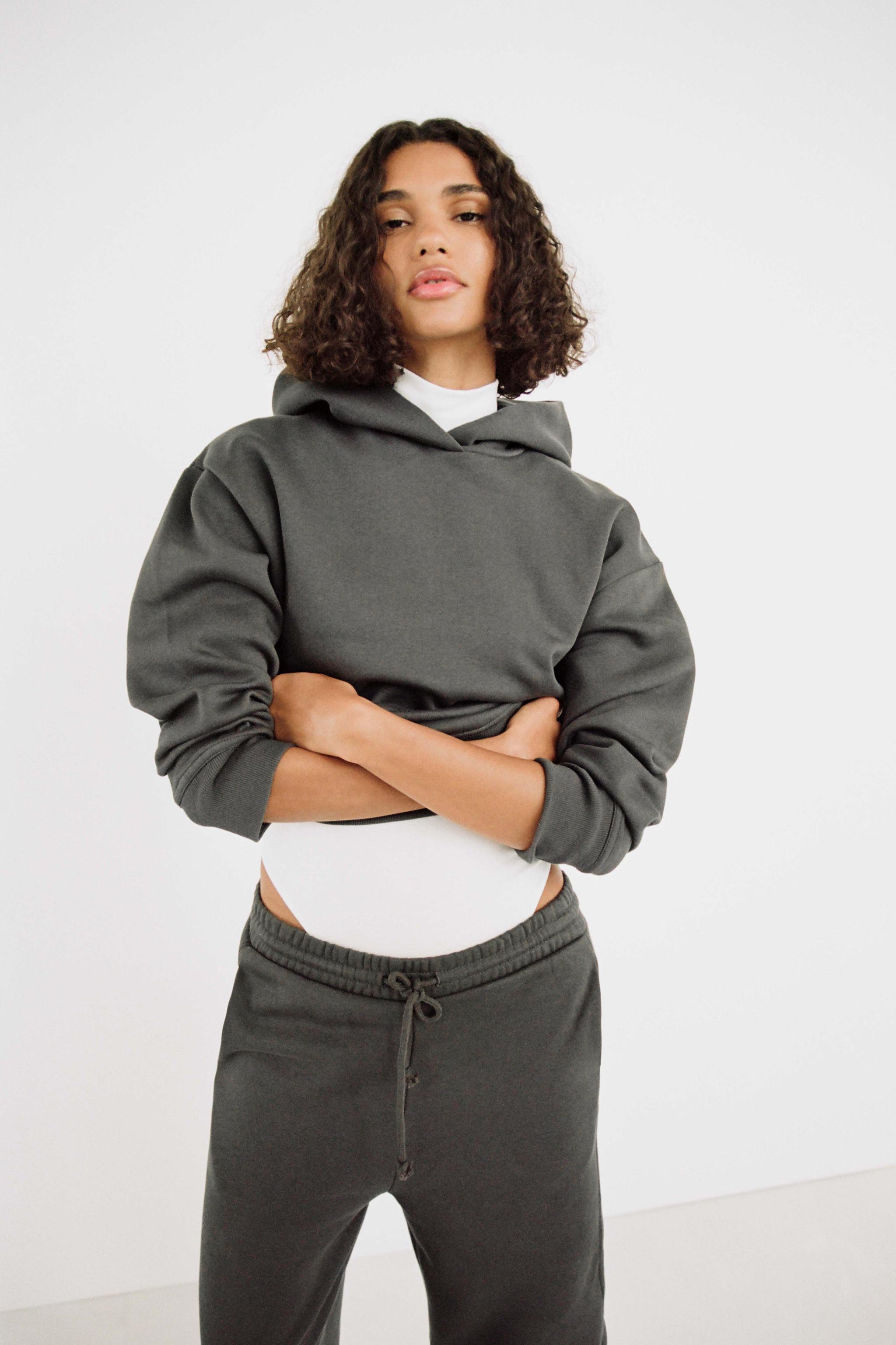 Zara short hot sale sleeve hoodie