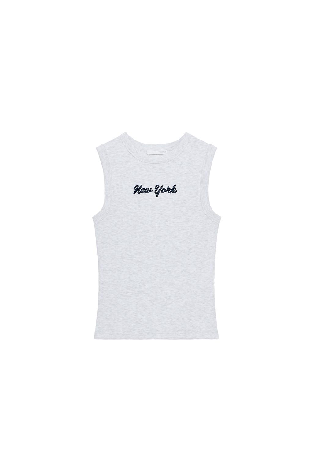 EMBROIDERED TEXT RIB T-SHIRT - image 3