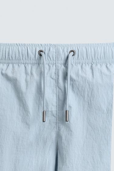 MAILLOT DE BAIN MI-LONG À RAYURES - Bleu ciel de Zara - Image 7