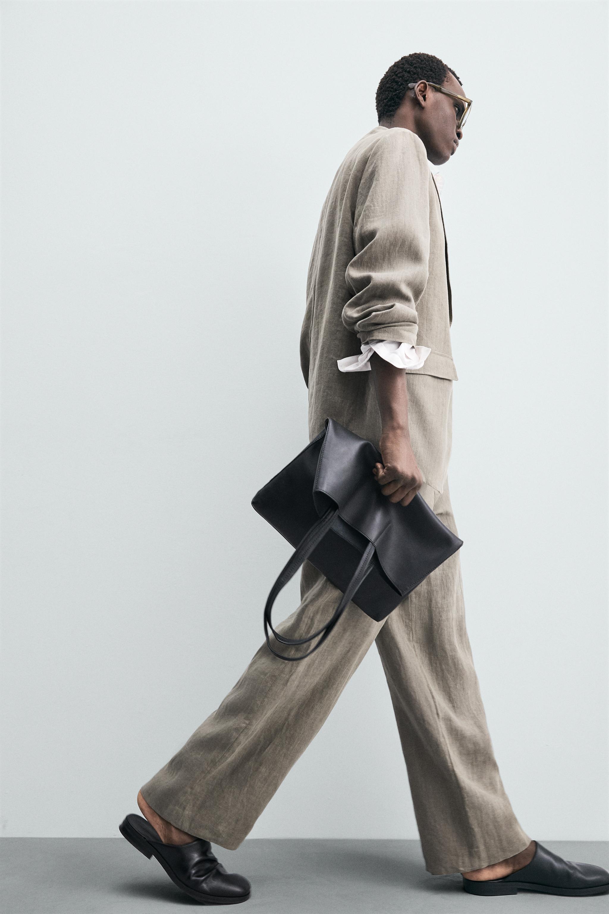 100％ウォッシュリネンスーツパンツ - ミンク | ZARA Japan / 日本