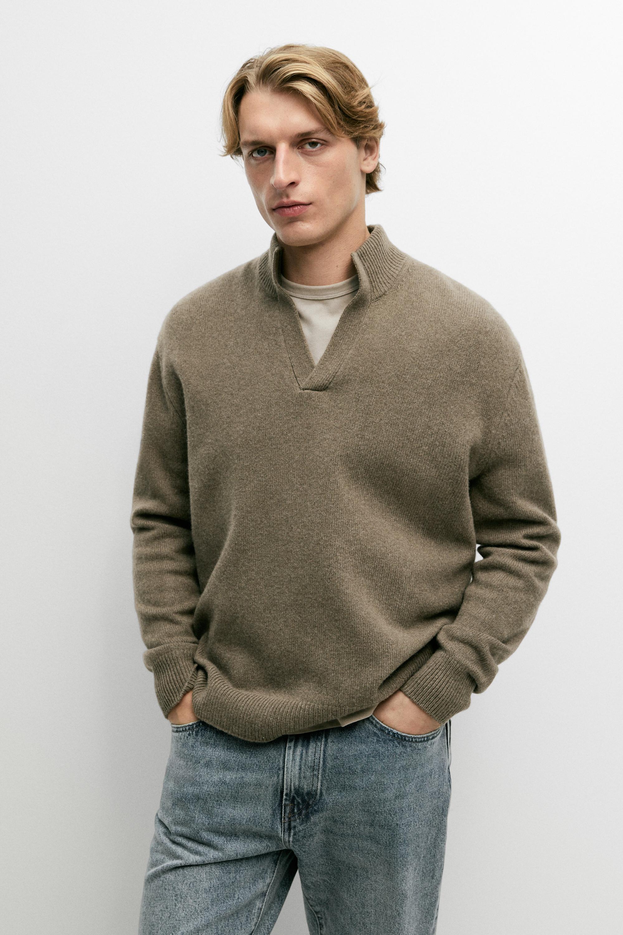 Pull en maille col cheminée 100 % laine