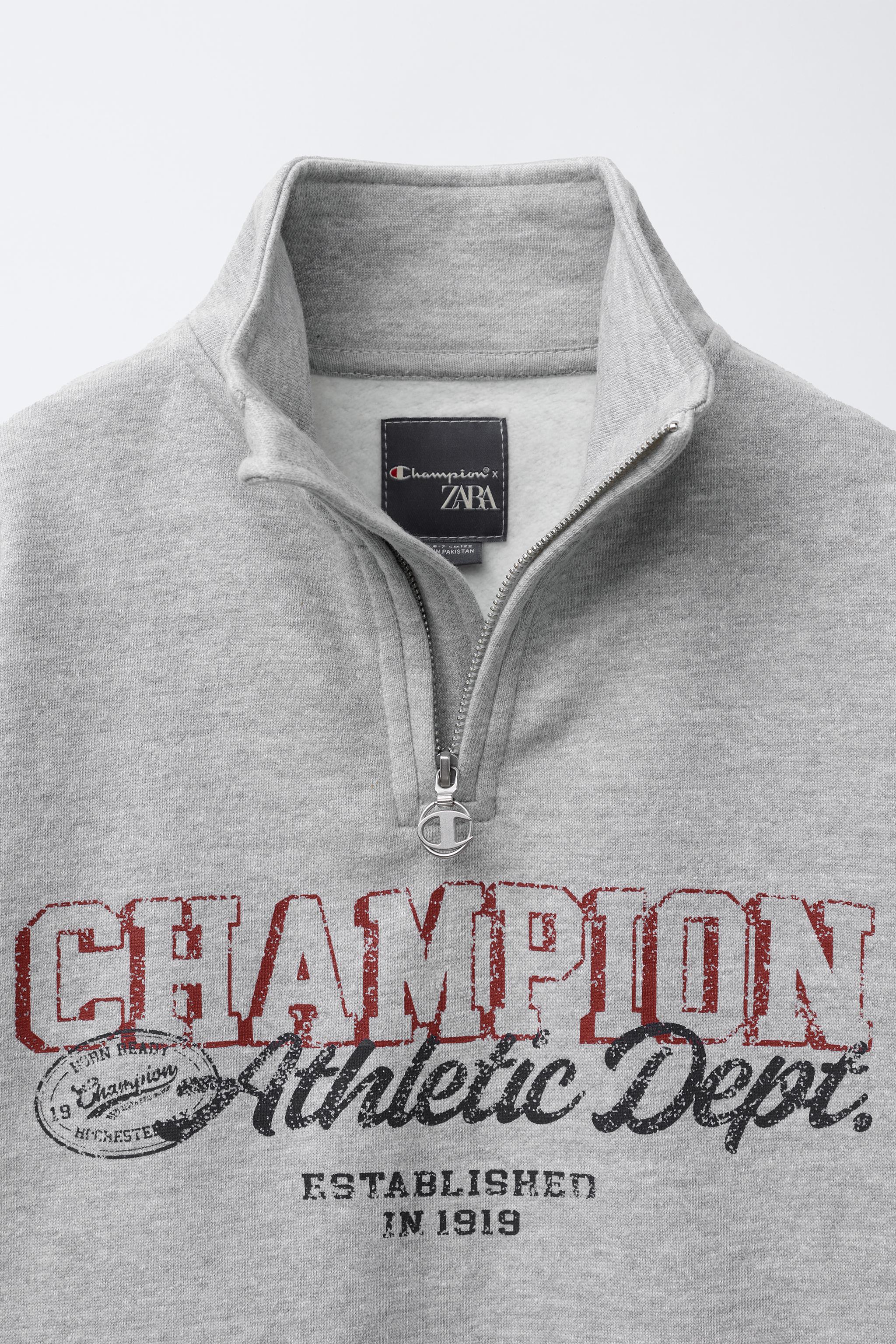 CHAMPION ® X ZARA TEXT SWEATSHIRT - Gray marl | ZARA United