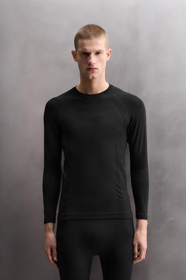 COMPRESSION BASE LAYER SKI T-SHIRT - Black by Zara