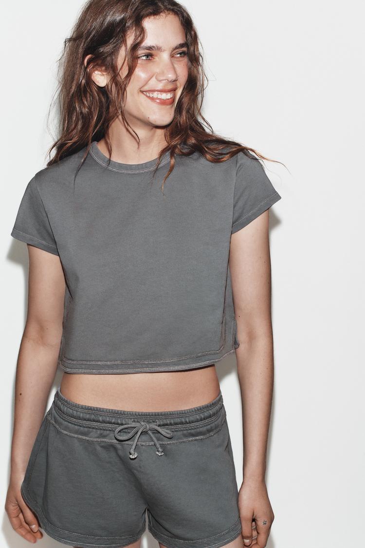 SOLUK EFEKTLİ KISA T-SHIRT