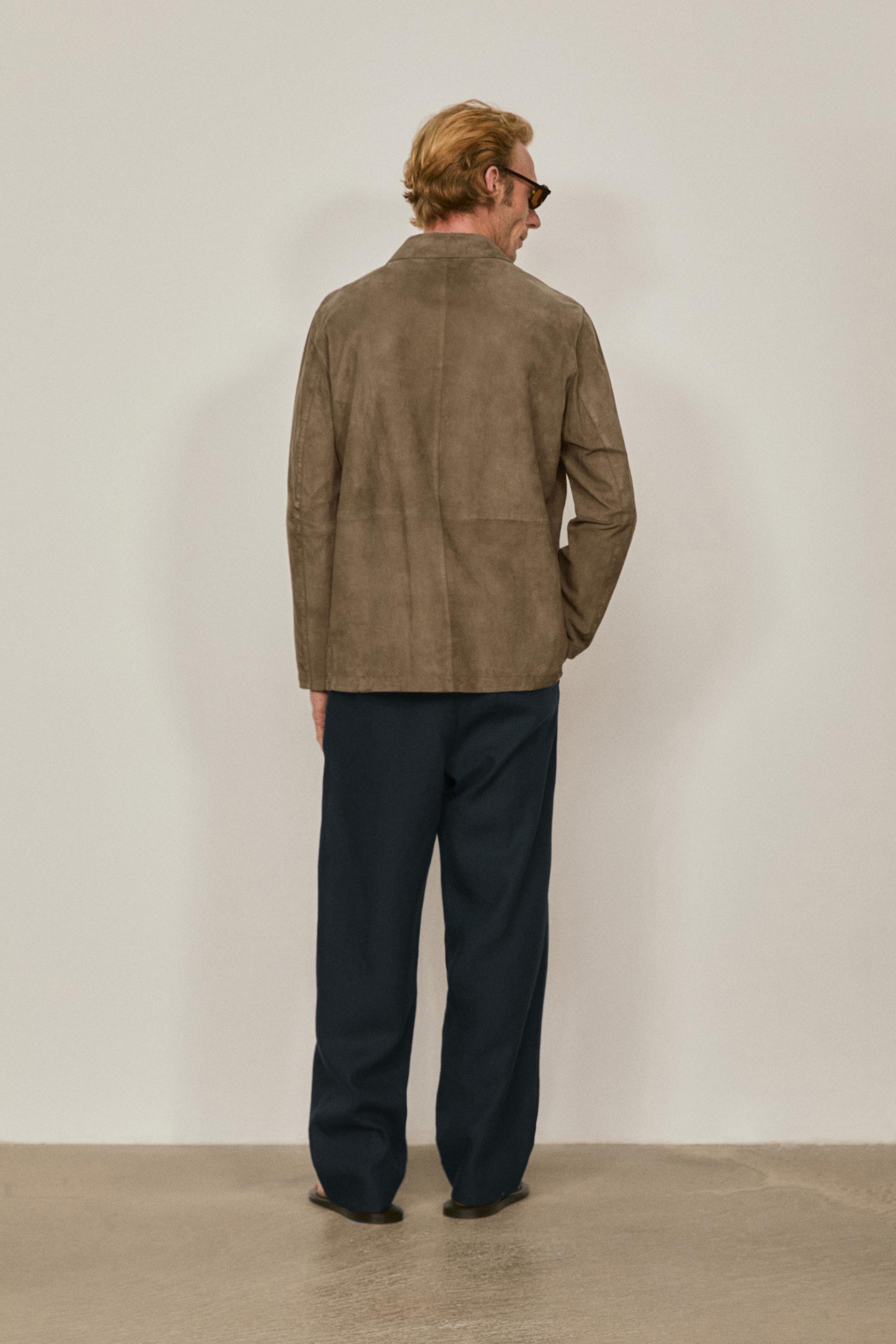 Suede leather overshirt with pockets - LIMITED EDITION