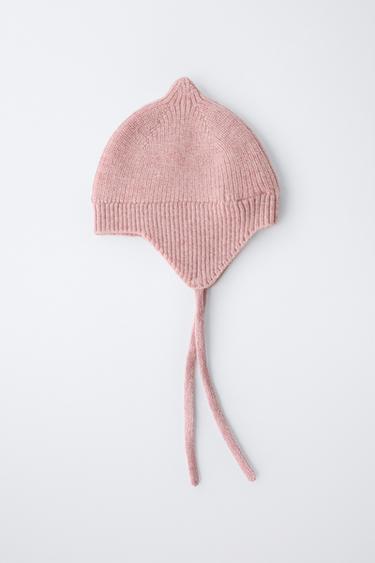 BONNET EN MAILLE AVEC LAINE - Rose chiné de Zara - Image 3