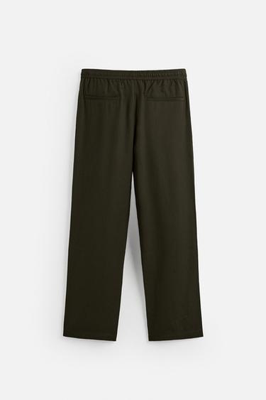 PANTALÓN RELAXED FIT LYOCELL - Khaki oscuro de Zara