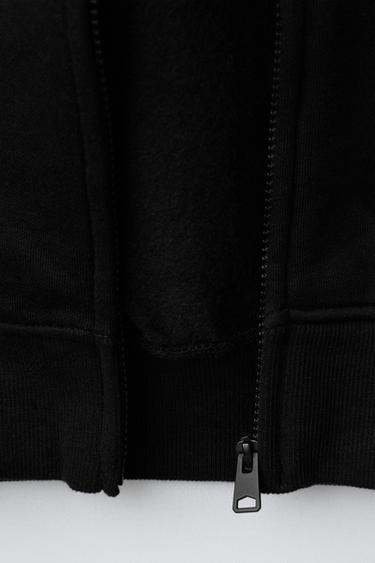 SWEAT EN MOLLETON ZIPPÉ - Noir de Zara - Image 3