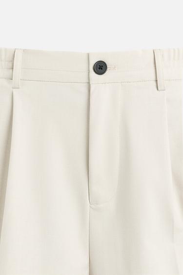 PANTALON COUPE LARGE À PLIS - Sable de Zara - Image 2