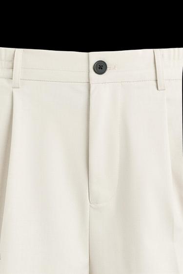 PLEATED WIDE-LEG TROUSERS - Sand by Zara