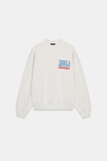 SUDADERA TEXTO CONTRASTE - Beige vigoré de Zara