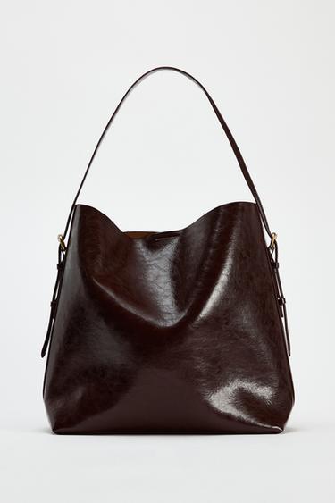 MAXI BUCKET BAG - Chocolate by Zara