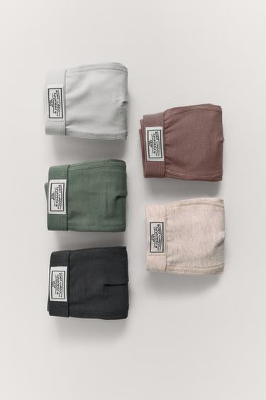 3-6 ЛЕТ/НАБОР ИЗ ПЯТИ ТРУСОВ-БОКСЕРОВ С ЛОГОТИПОМ — Разноцветный от Zara