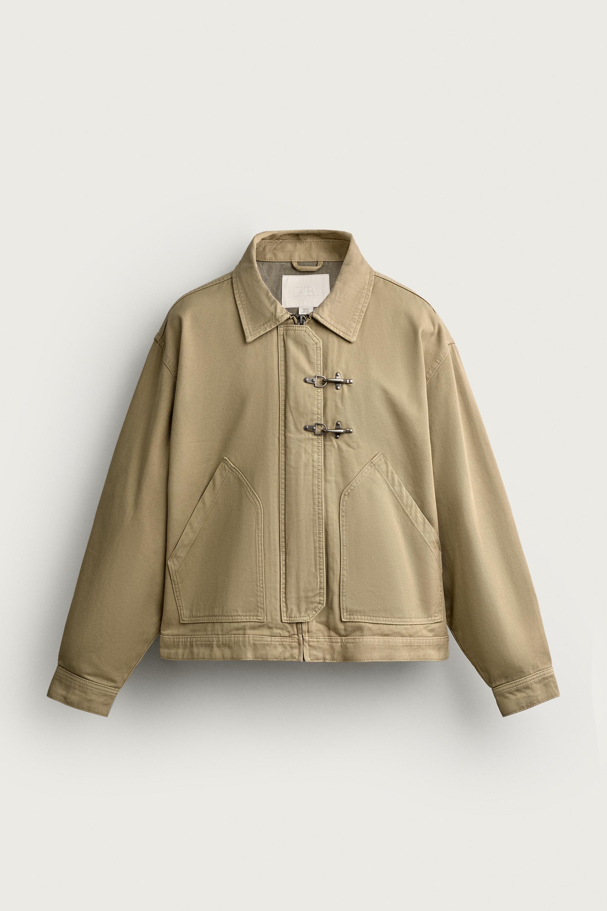 RELAXED FIT FIREMAN CLASP JACKET — taupe brown