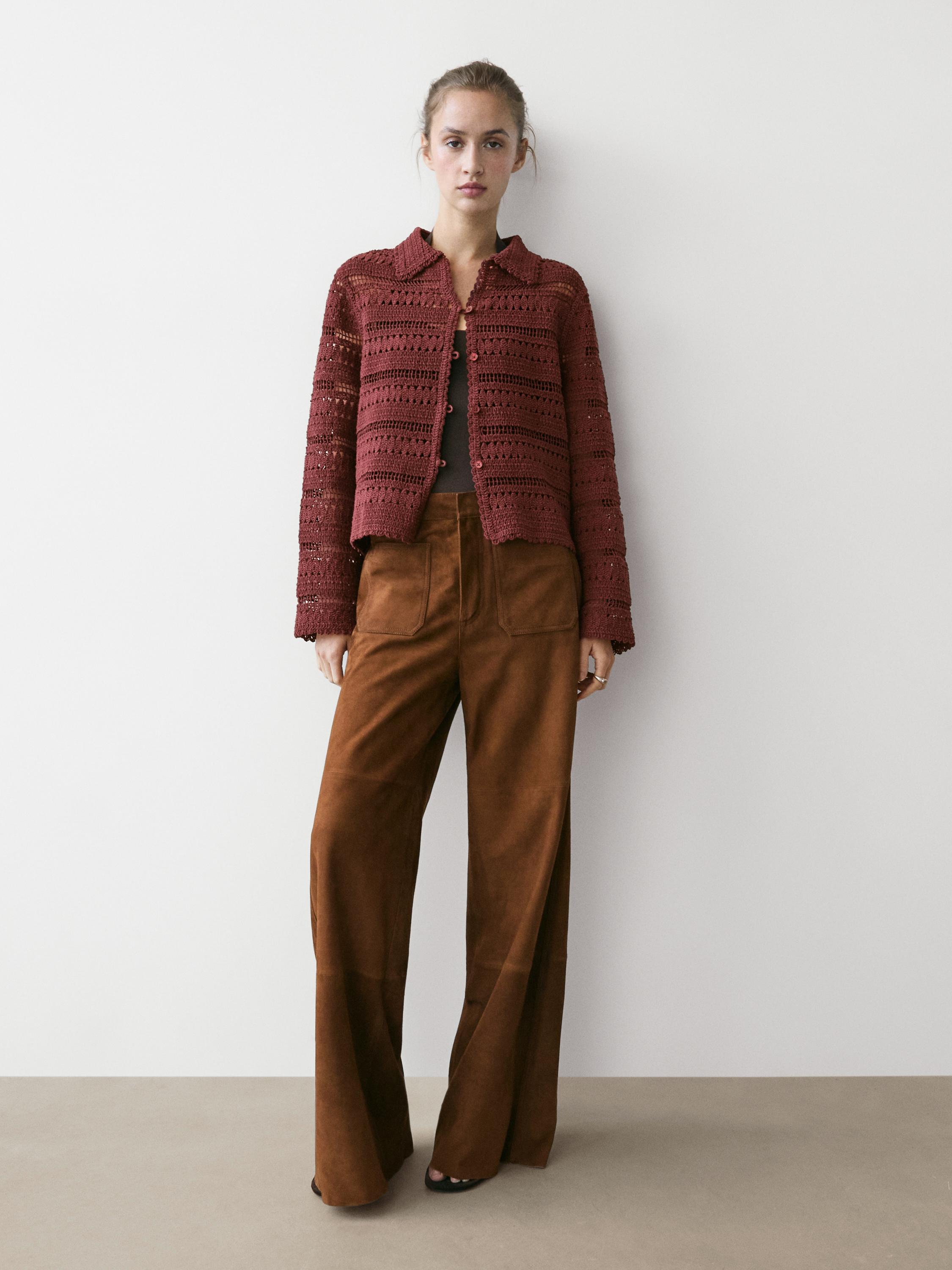Short cotton crochet jacket