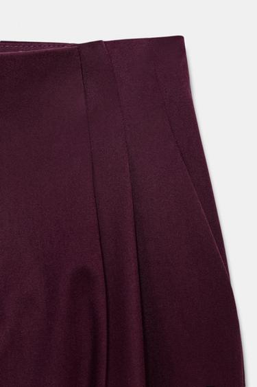 PAPER BAG TROUSERS WITH DARTS - Burgundy by Zara - Image 7