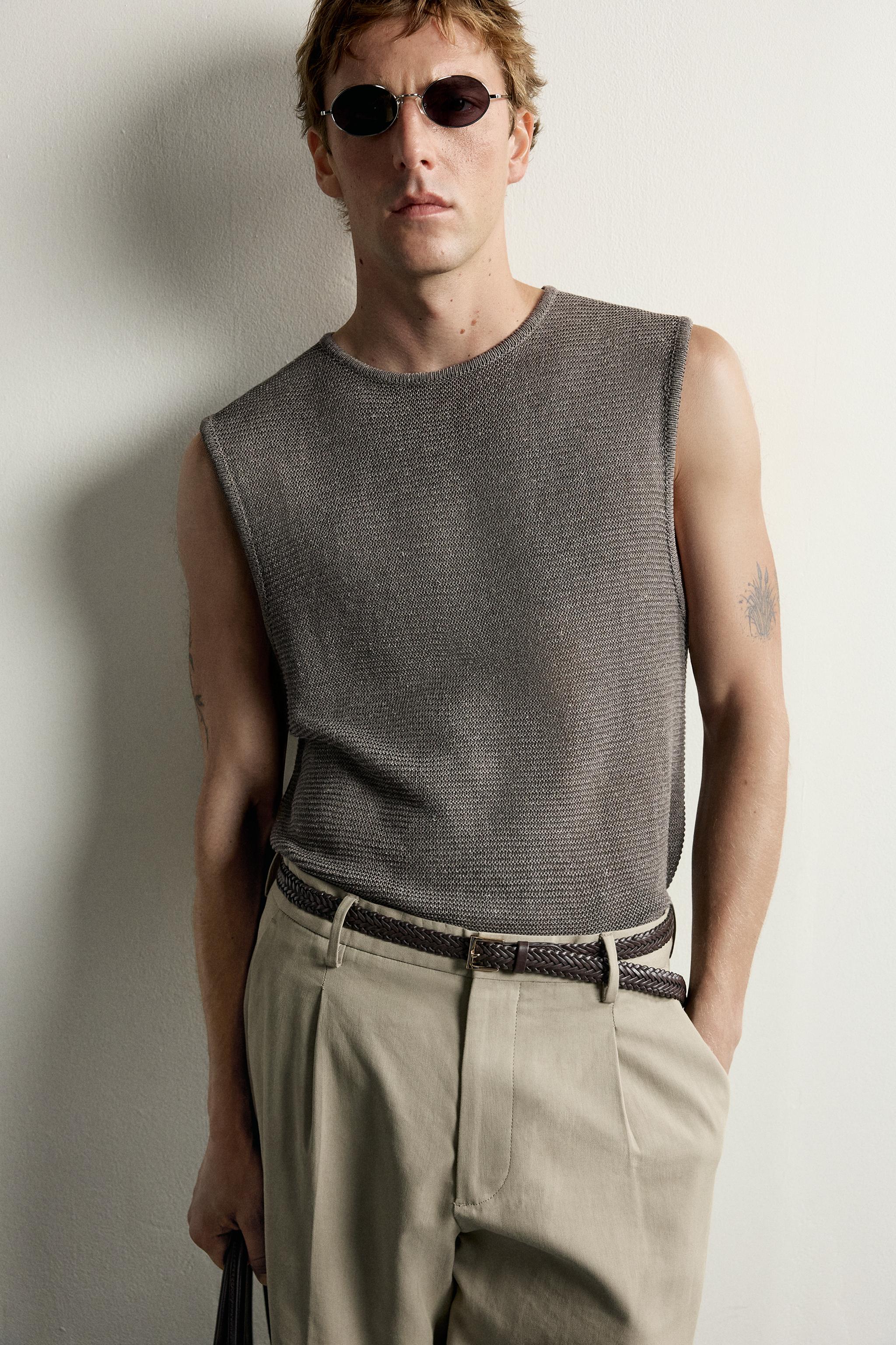 T-SHIRT TANK EN MAILLE RELAXED FIT