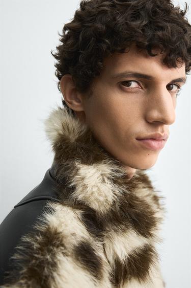 CONTRAST FAUX LEATHER JACKET HARRY LAMBERT FOR ZARA X DISNEY - Brown by Zara - Image 4