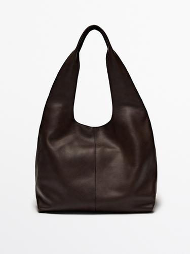 Zara Nappa leather tote bag - Brown - Image 0
