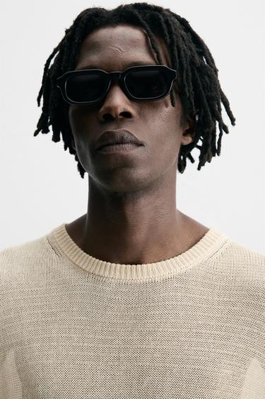 RECTANGULAR SUNGLASSES - Black by Zara - Image 0