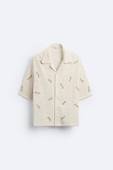 CHEMISE CROCHET FANTAISIE - Écru de Zara