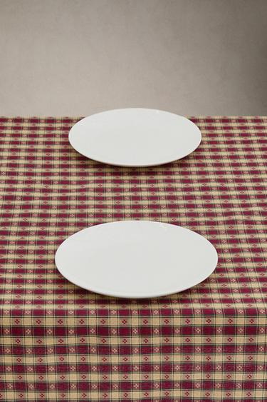 NAPPE FILS TEINTS CARREAUX NOËL - Rouge foncé de Zara - Image 1