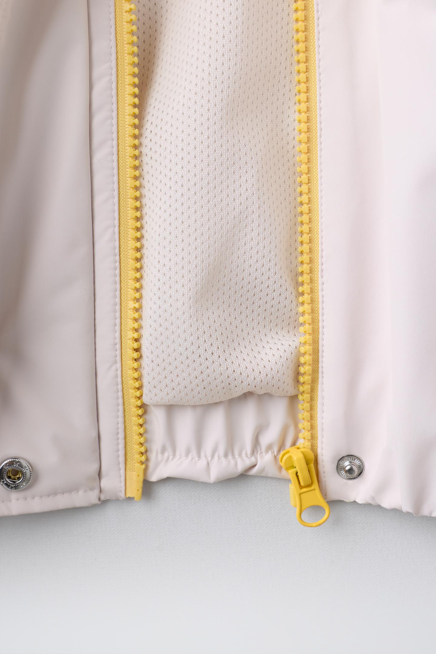 Детская куртка Zara Lightweight Colorblock Water-Resistant Softshell Rain, цвет: Экрю — фото 4