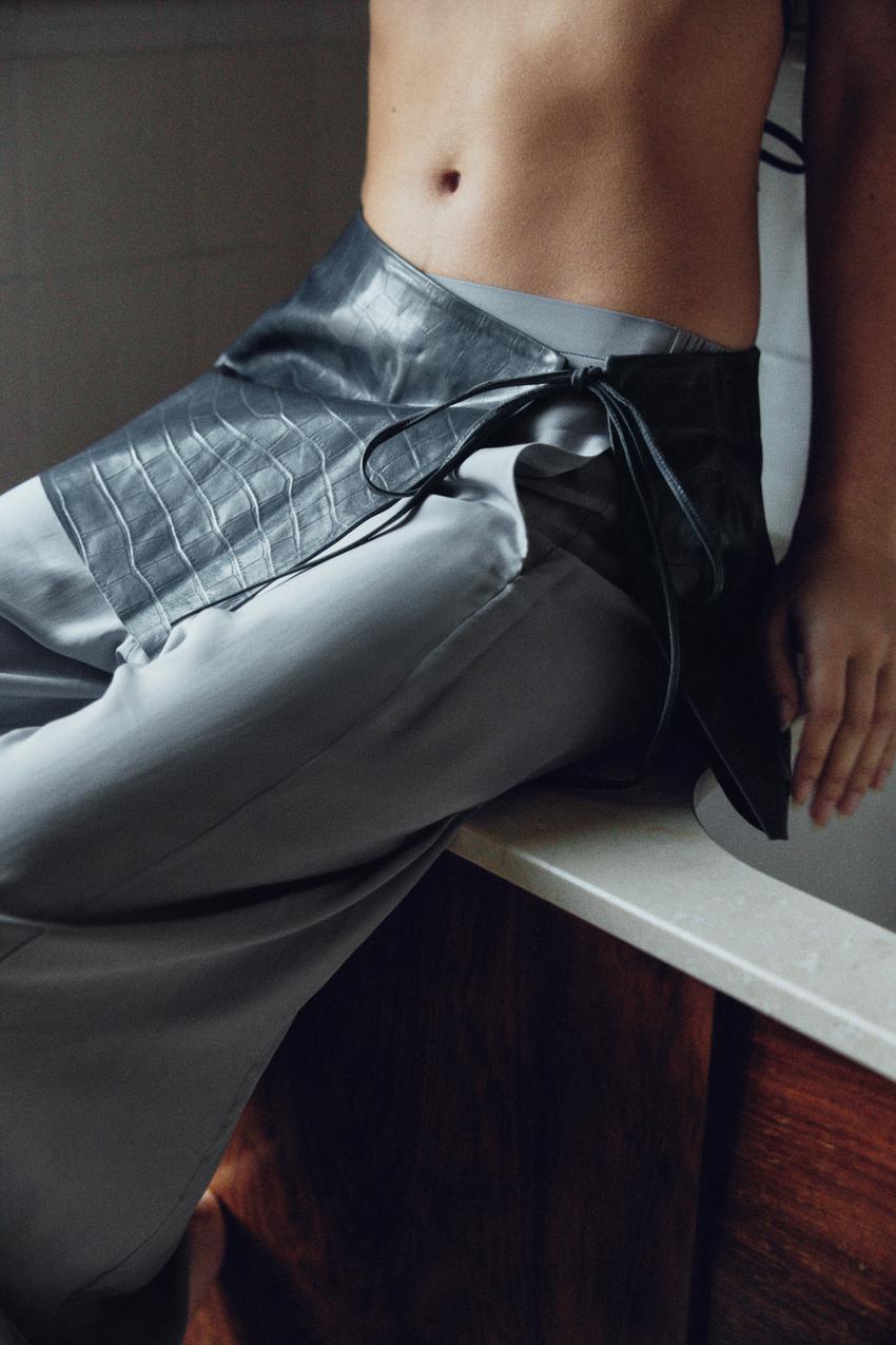 100% EMBOSSED LEATHER SKIRT BELT - Blue | ZARA United States display picture 1