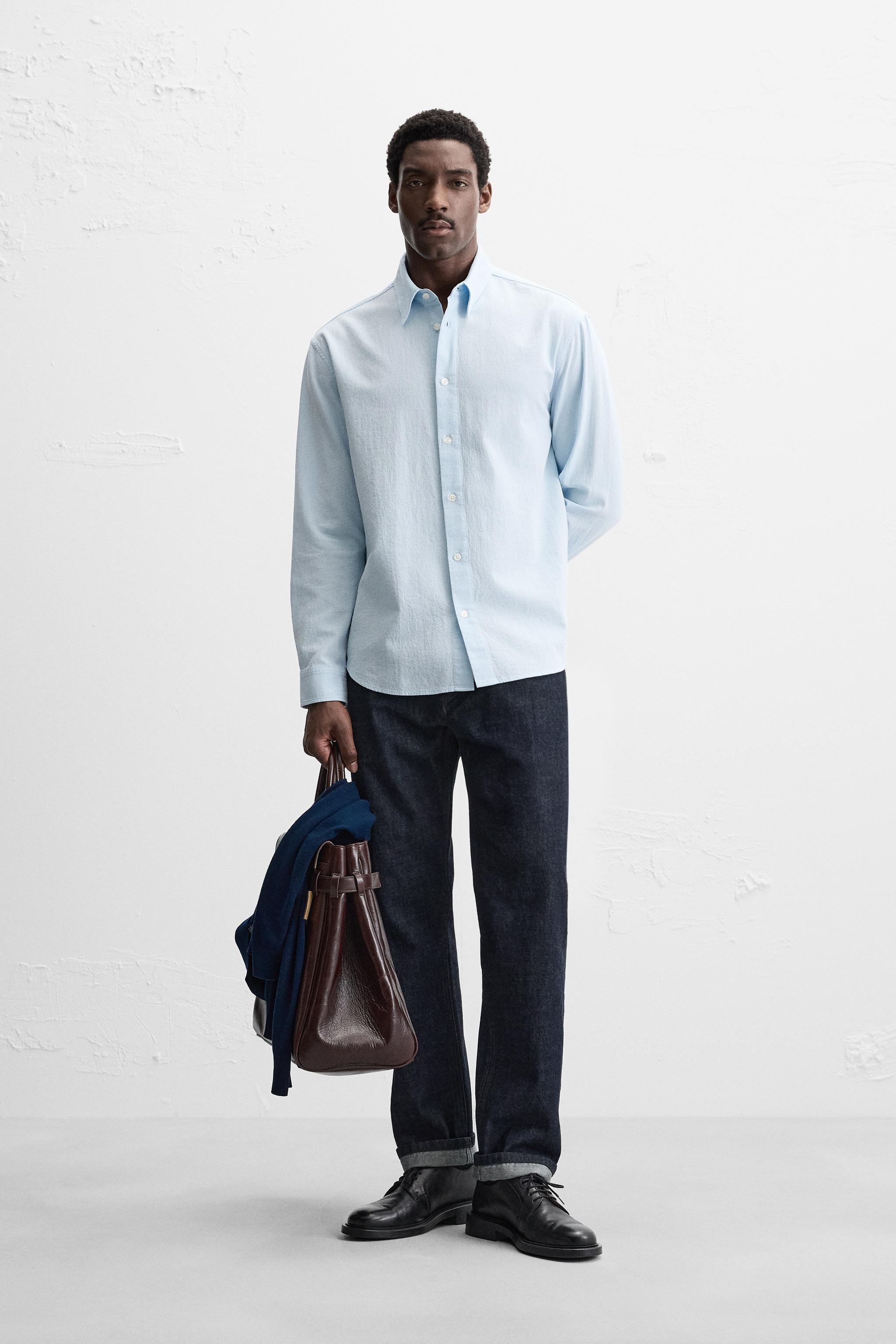 TEXTURED JACQUARD SHIRT - Sky blue | ZARA South Africa