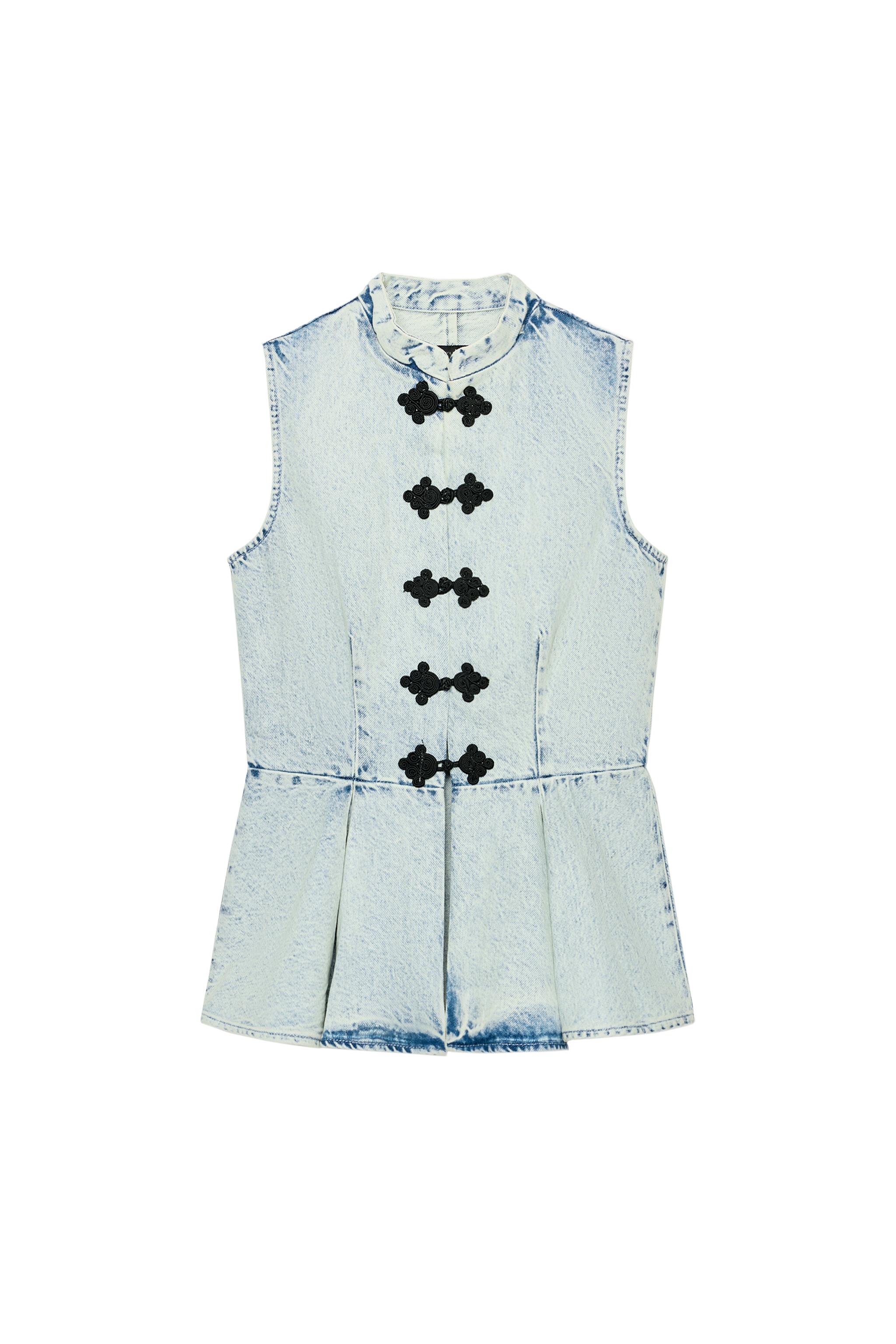 ZW COLLECTION デニム トグルベスト - ライトブルー | ZARA Japan / 日本