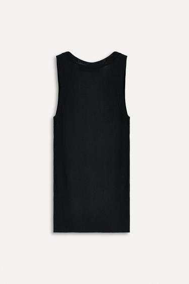 HAUT EN MAILLE CÔTELÉE À EMMANCHURES 50E ANNIVERSAIRE - Noir de Zara - Image 2