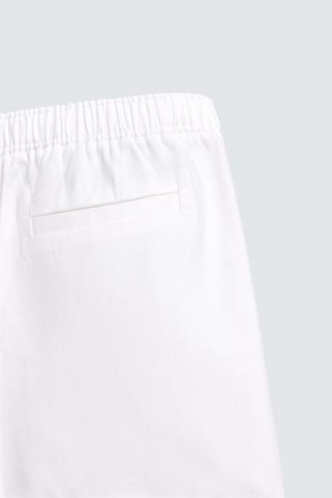 TEXTURED RELAXED FIT BERMUDA SHORTS - White by Zara - Image 9