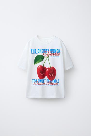 CHERRY AND SWEET PRINT T-SHIRT - White by Zara - Image 0