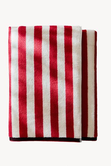 TOALLA PLAYA RAYAS REVERSIBLE - Rojo de Zara