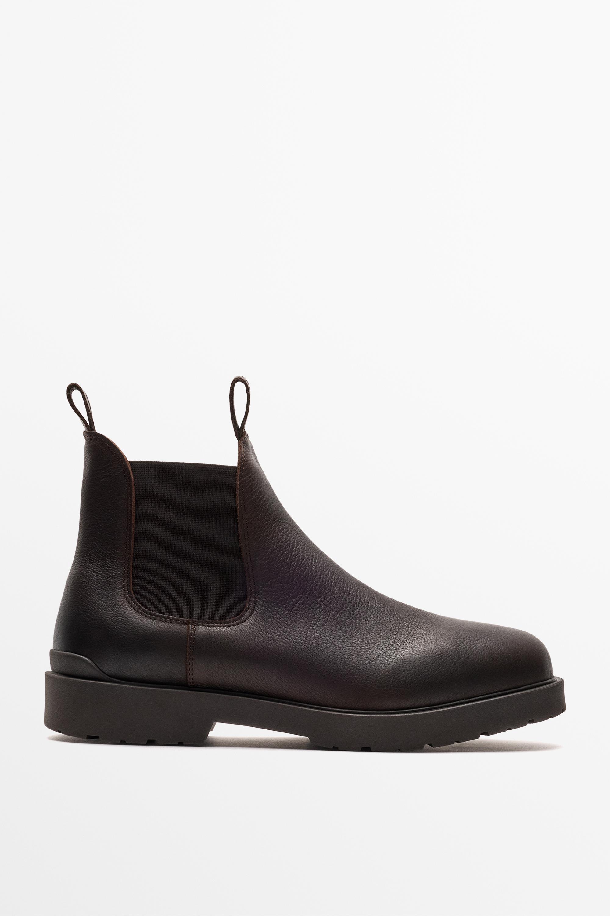 Bottines Chelsea en cuir gras