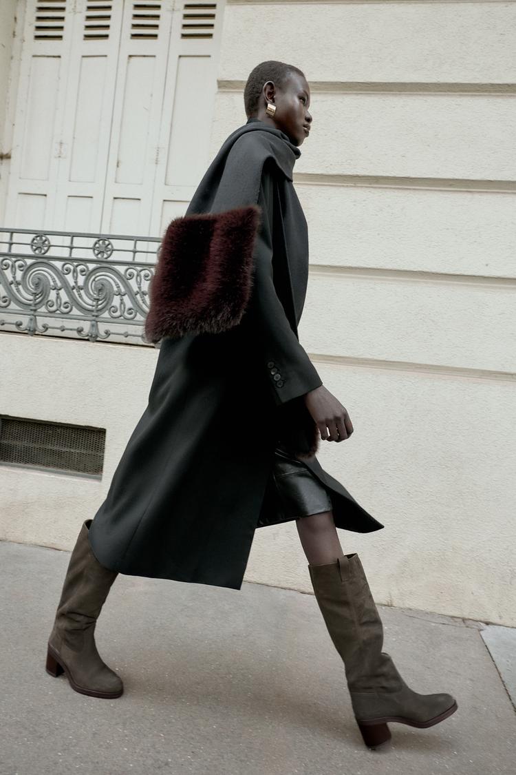 BOTA TACÓN SERRAJE Gris Azulado ZARA España