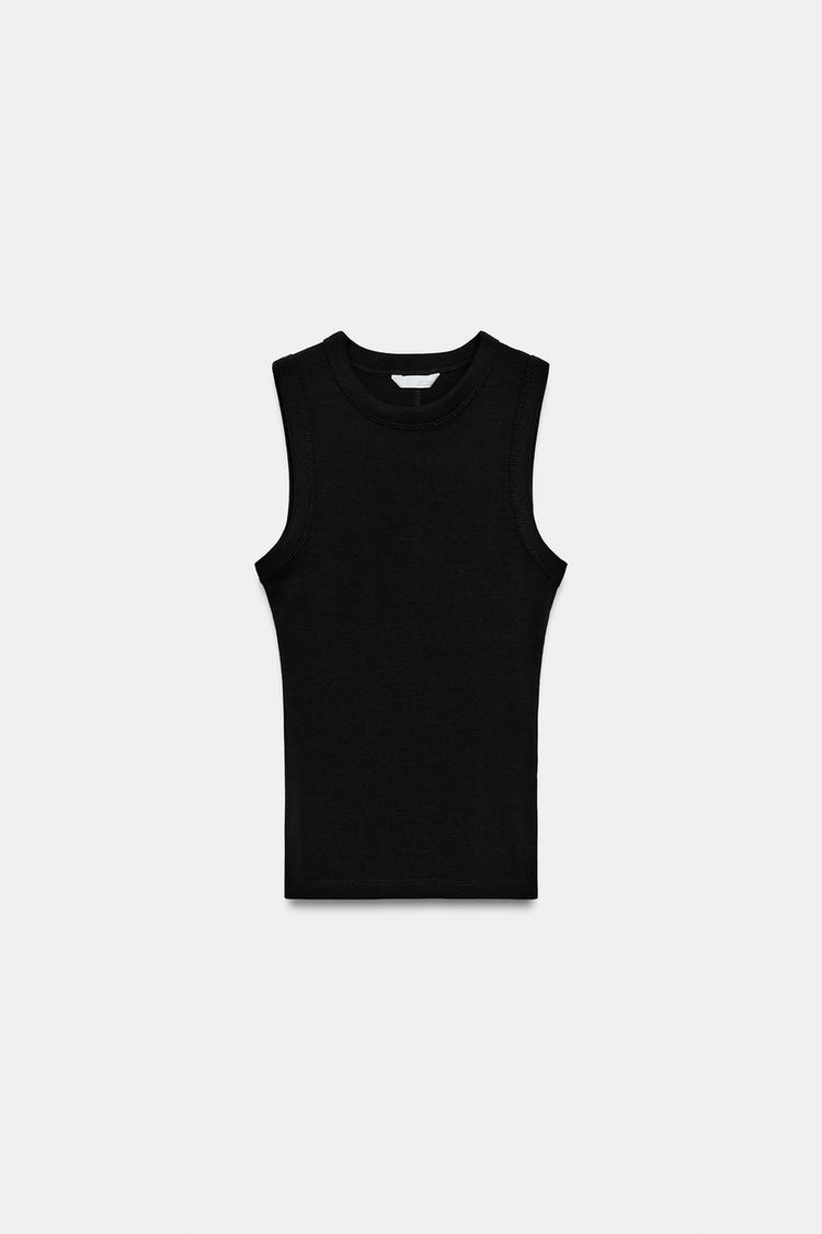 Blusa de tirantes acanalada 4