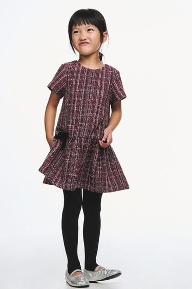 STRUCTURED BOW DRESS — Dark purple 1
