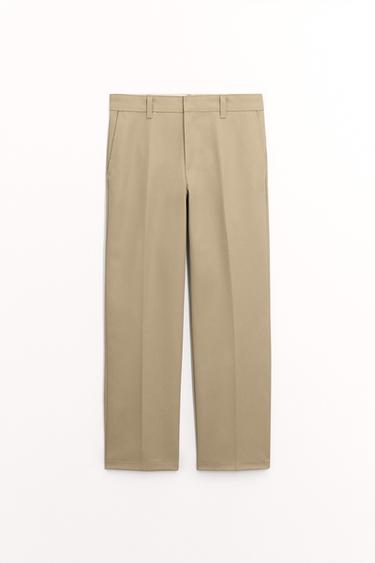 Zara ZW COLLECTION STRAIGHT LEG PANTS - taupe brown