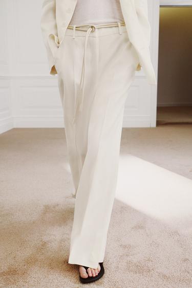 ZW COLLECTION STRAIGHT-LEG TROUSERS - Ecru by Zara - Image 1