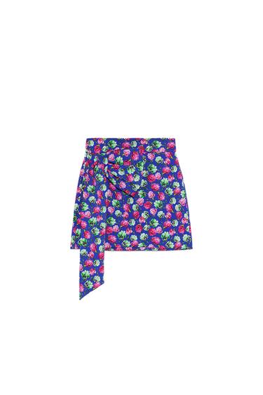 PRINTED BOW SKIRT