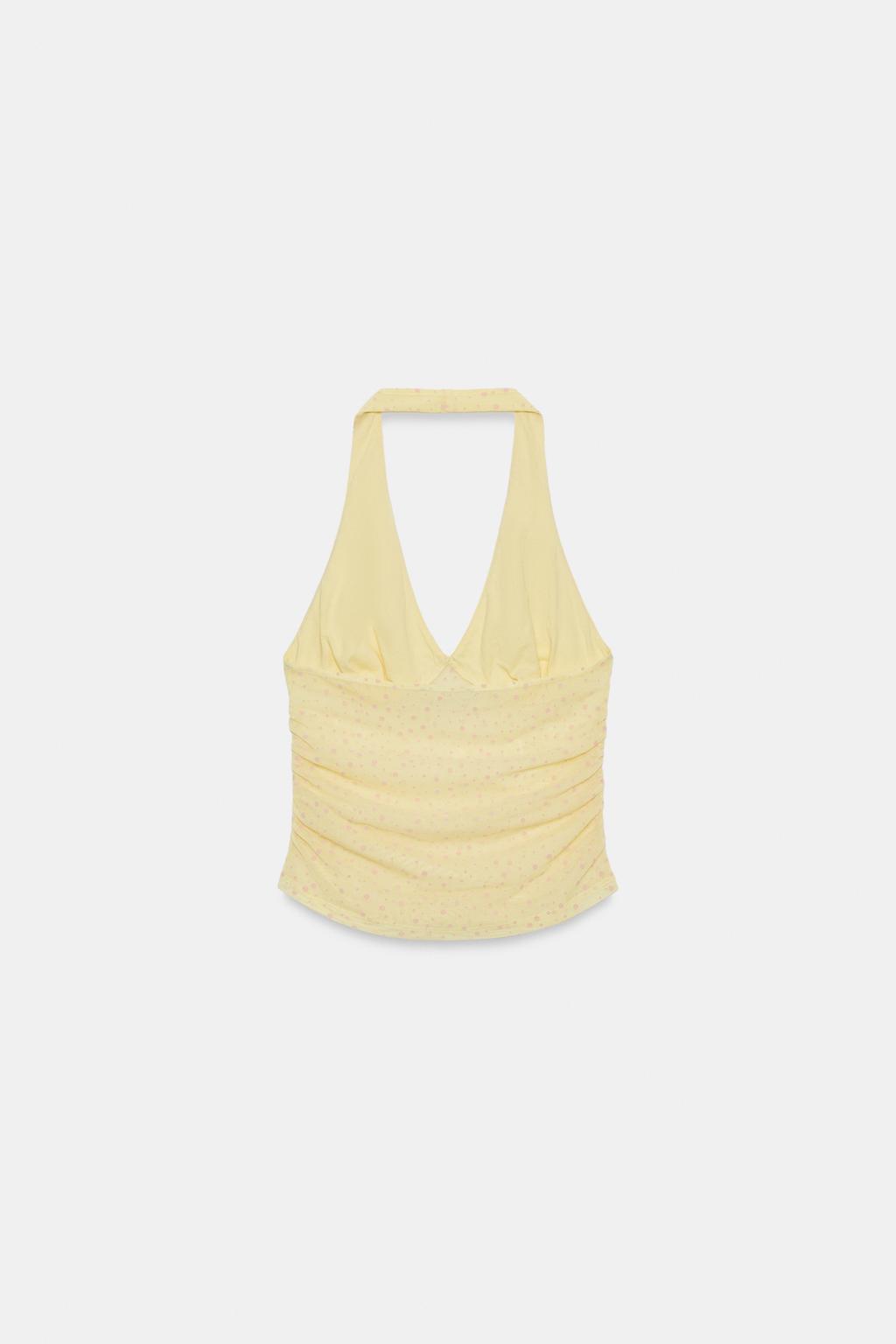 DOTTED MESH HALTER TOP - image 2
