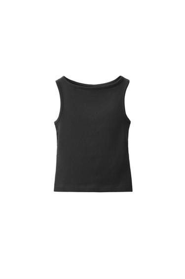 TOP سادة من المودال - رمادي أنثراسايت by Zara