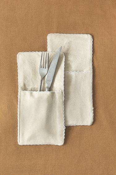 BESTECKLADE AUS BAUMWOLLE (2ER-PACK) - Hellbeige von Zara
