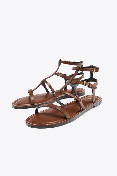 STRAPPY BUCKLE SANDALS - Brown by Zara - Image 3