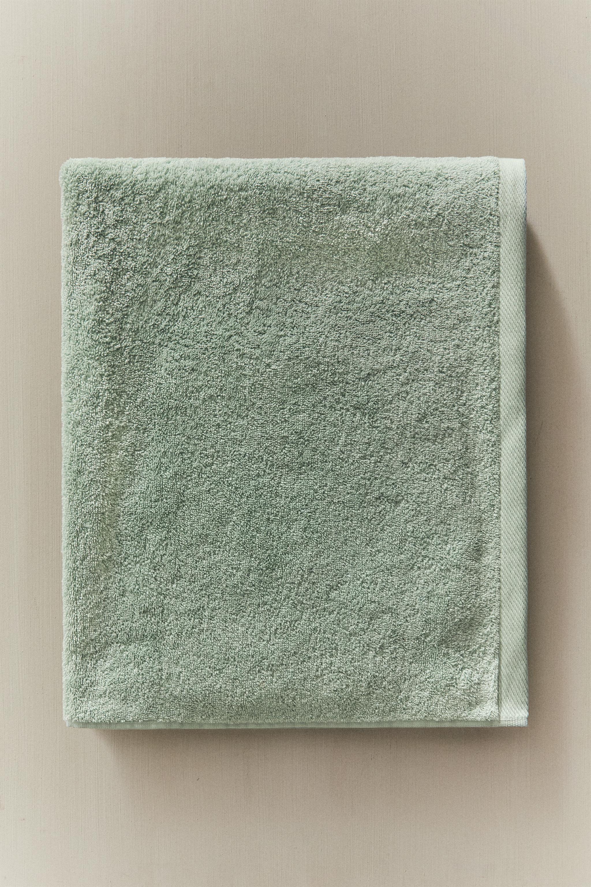 PLAIN COTTON TERRY BATH TOWEL (500 GSM) — Green / Blue