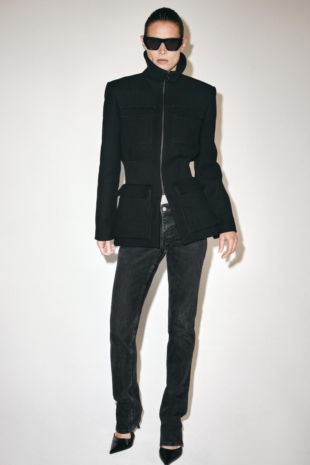 ZW COLLECTION WOOL BLEND JACKET WITH SHOULDER PADS